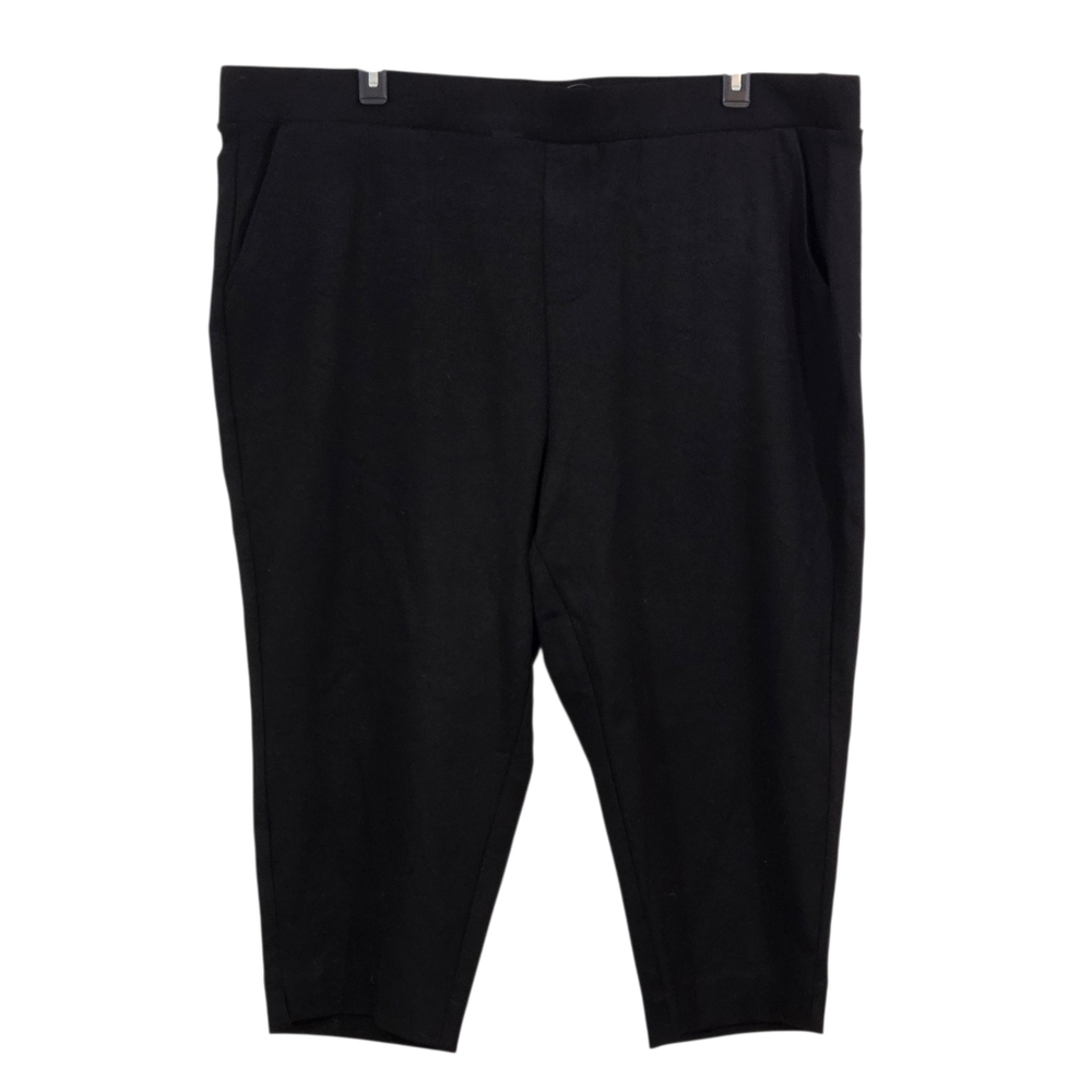 NWT Ponte Pants Black Pull On Relaxed Taper Size 4X (26) Extra Short